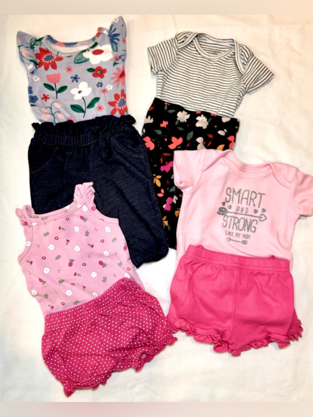 Baby Girls 0-3 Months 6-Piece Mixed Outfit Set - Floral & Pink